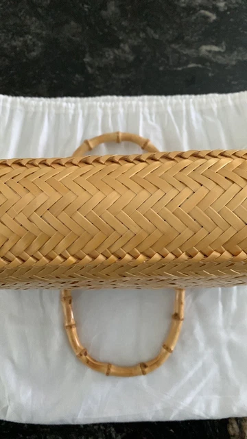 Kate Spade Santa Maria Anabel Wicker Tote, Bamboo Handles Light Tan/Straw Color 9