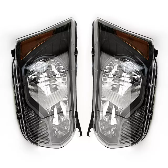 Headlights Headlamps Pair Passenger Driver Black For Ford Transit 2015-2023 2