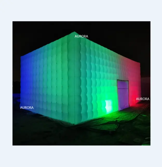 Tienda cubo inflable gigante de 26 pies club nocturno con LED para fiesta boda