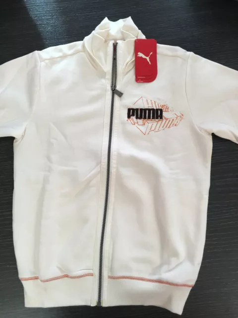 PUMA Felpa Cerniera Bambino Panna e Arancione 10 Anni