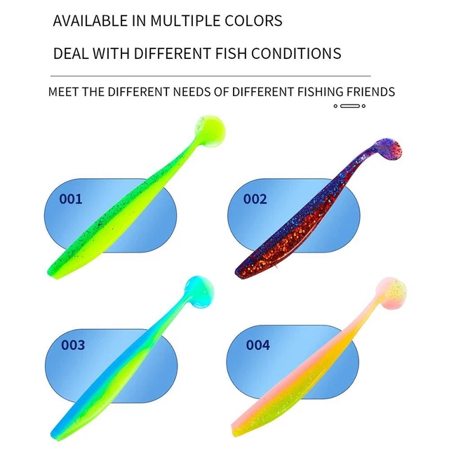 capucin Leurre en plastique souple Queue en T simple Appâts pour vers de pêche 3