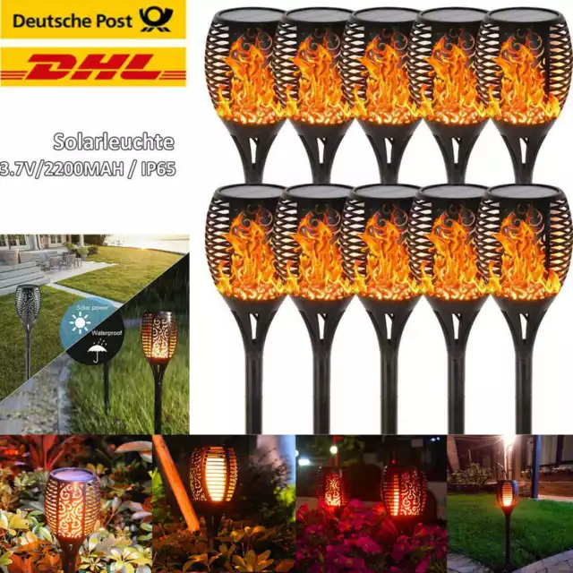 96 Lampe Solaire LED Eclairage de Jardin Lumière Torche Flamme