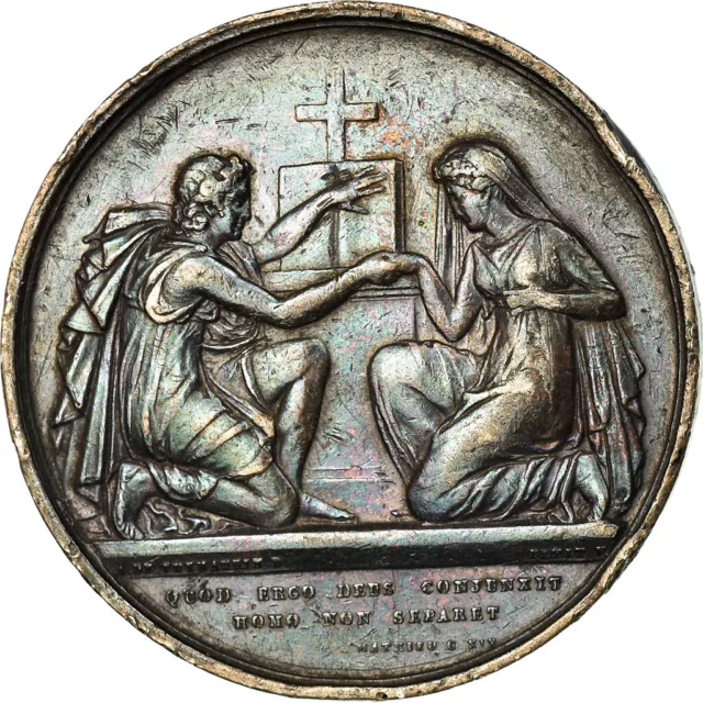 [#719051] France, Médaille, Noces, Mariage, Religion, De Puymaurin, TTB, Argent