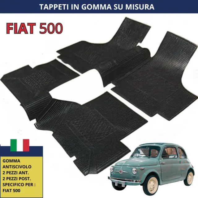 SET TAPPETINI INTERNI AUTO IN GOMMA SU MISURA FIAT 500 2007+ -AT