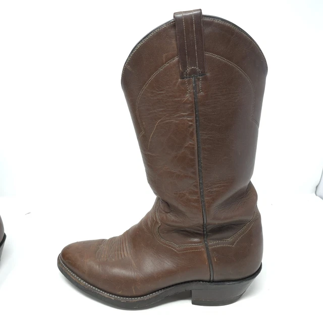 MEN'S SANDERS BROWN Leather Cowboy Western Boots Size 8 EUC £32.22