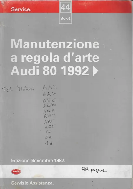 Manuale Manutenzione a regola d'arte AUDI 80 dal 1992