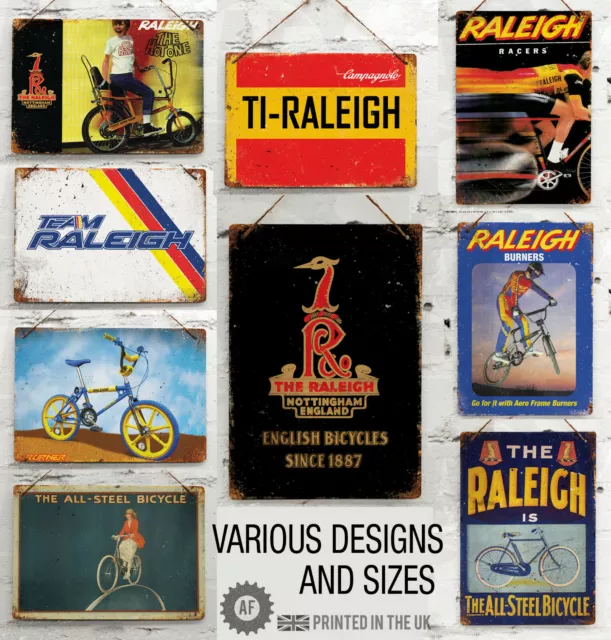RETRO RALEIGH Cycling Collection Metal Wall Sign Bar Garage Shed Mancave Turbo
