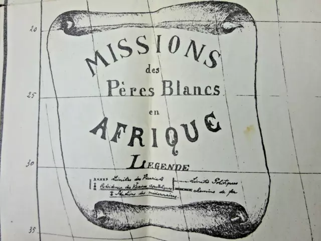 MISSIONS des PERES BLANCS en AFRIQUE Carte Ancienne