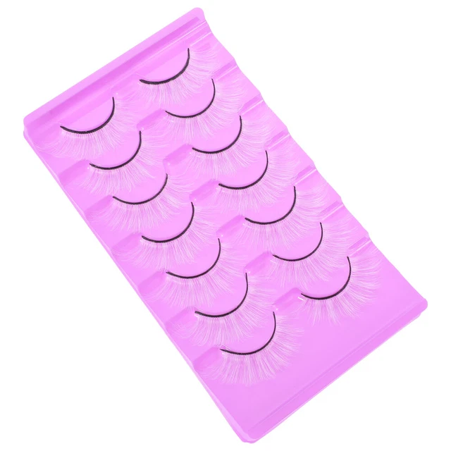 7 pares de pestañas postizas blancas, aspecto natural, pestañas artificiales, blancas