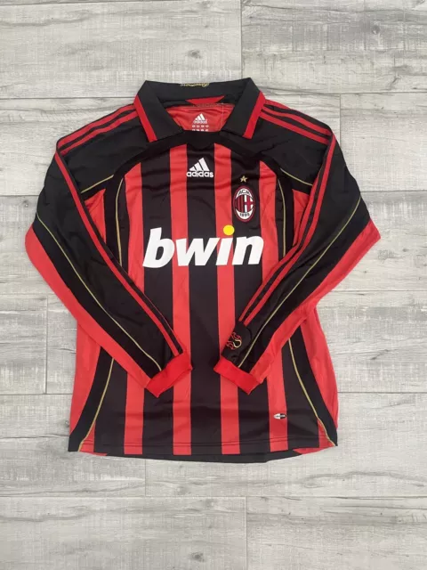 Ac Milan 06/07 Retro Football Soccer Long Sleeve Jersey Large Size