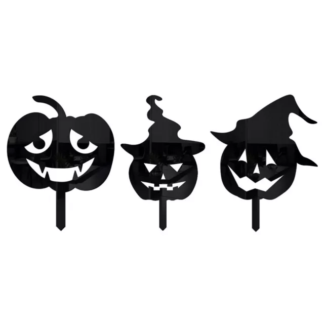 3 Pcs Halloween Plug Acrylic Decorations for Home Outdoor Pumpkin Inserted