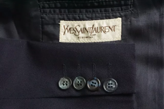 Yves Saint Laurent Navy Blue 100% Wool Sport Coat Blazer Sz 38R