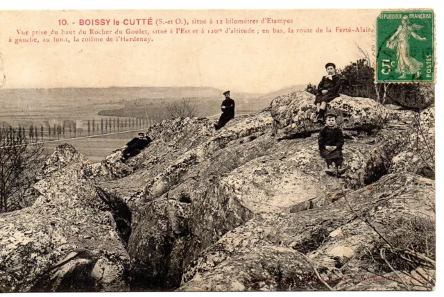 CPA de Boissy le Cutté (91 Essonne), Rocher du Goulet, animée, années 1910