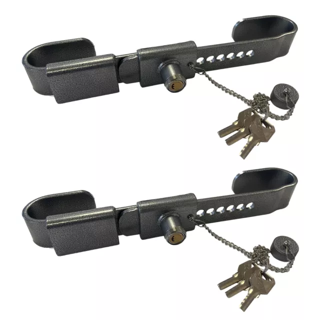 2x Shipping Container Security Lock Adjustable 23-34cm Heavy Duty Hardened Steel