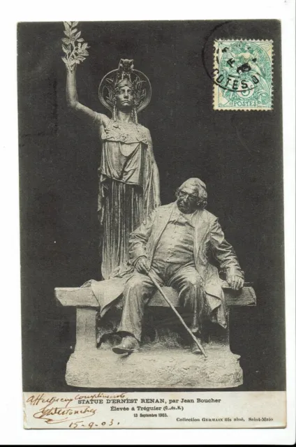 CPA - Carte postale -FRANCE - Tréguier - Statue d'Ernest Renan 1903 - S478