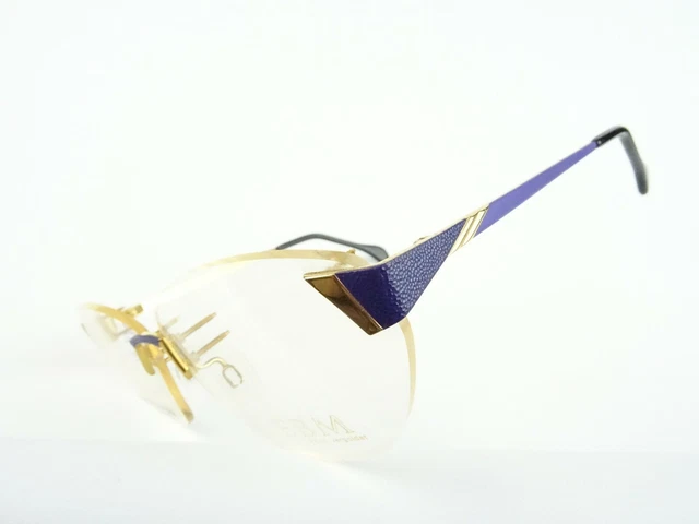 EBM Quality Women's Glasses Metal Version Rimless 22ct Plated Purple-Gold Size M