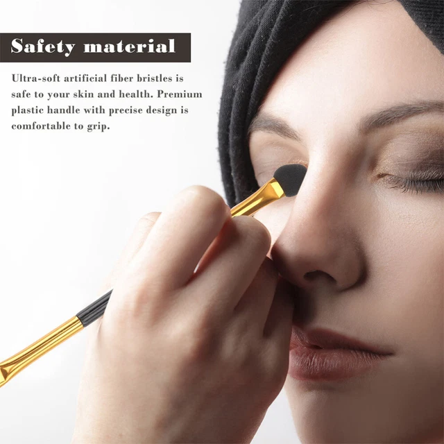 15 pcs Doppelköpfige Lidschattenbürsten Kosmetische Augenbürsten Lidschatten 2