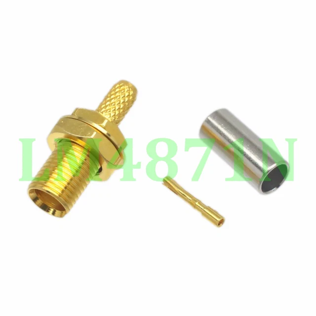 1pce Connector MCX female jack nut bulkhead crimp RG174 RG316 LMR100 cable