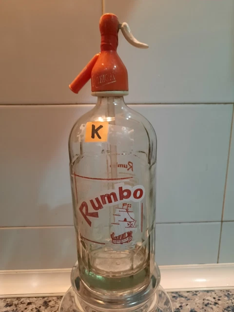 SIPHON RUMBO (k) SODA colección  AGUA DE SELTZ botella de cristal SIFON clásico
