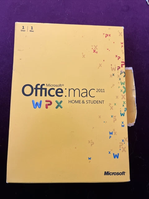 MS Microsoft Office MAC 2011 Home and Student WPX 2011 Family Pack pre-owned M68