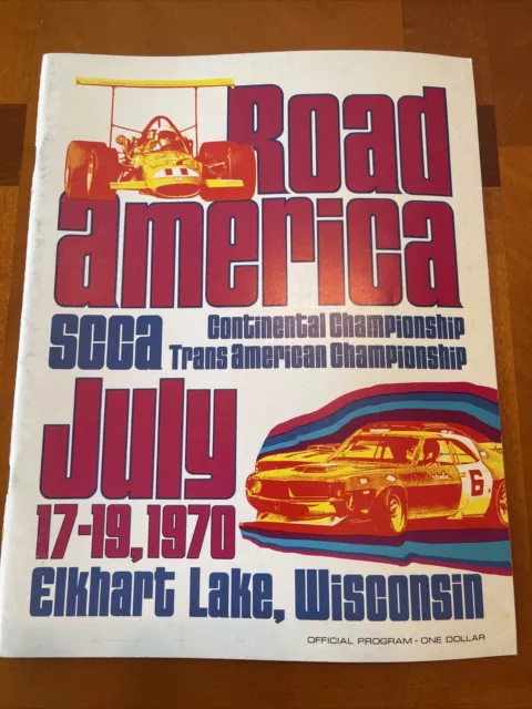 1970 SCCA Race Program, Road America, Elkhart Lake Wisconsin