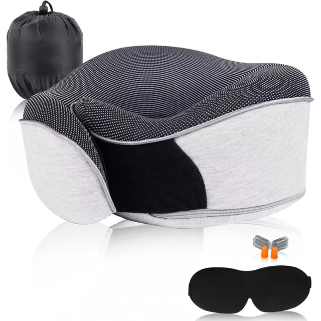 Travel Pillow Memory Foam Neck Pillow Portable Flight Pillow for Neck Support UK