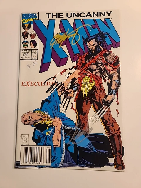 UNCANNY X-MEN #276 VF+Signed Stan Lee, Jim Lee & Chris Claremon! NEWSSTAND!
