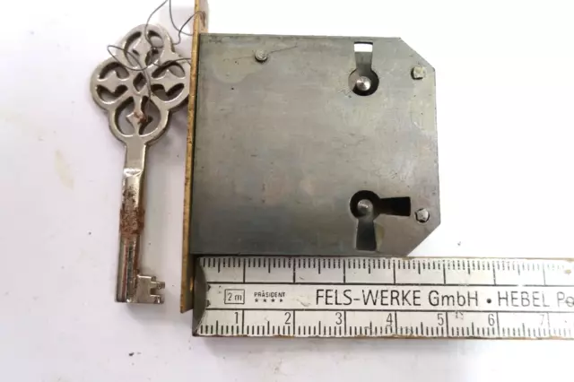 Möbel Einsteckschloss Antik m. Schlüssel Möbelschloss Kommode Dornmaß 35 mm R/L