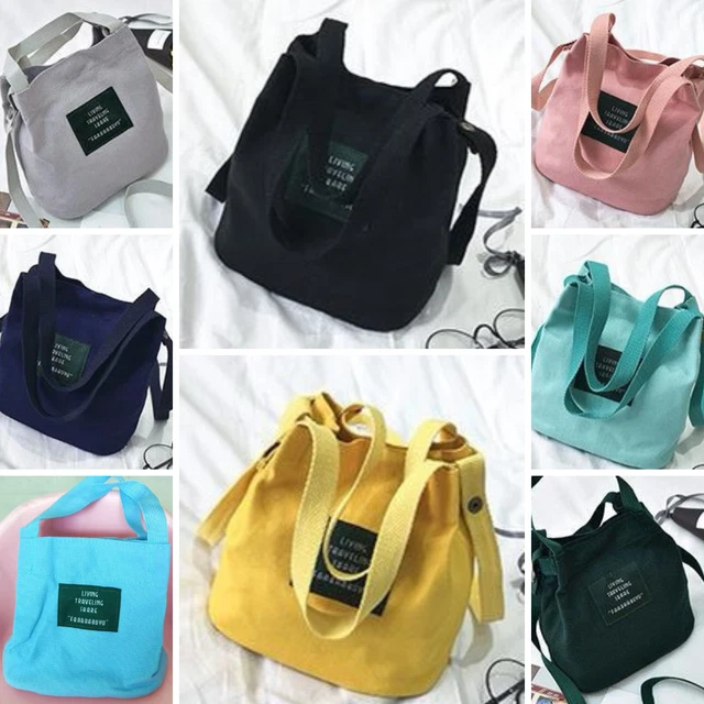 Living Traveling Share Women's Mini Canvas Tote Bag Convertible Crossbody NEW