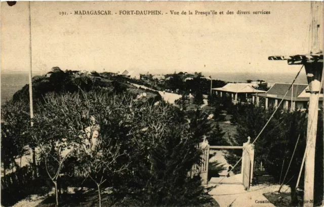 CPA AK Fort Dauphin View of the Presquile & Various Services MADAGASCAR (819760)