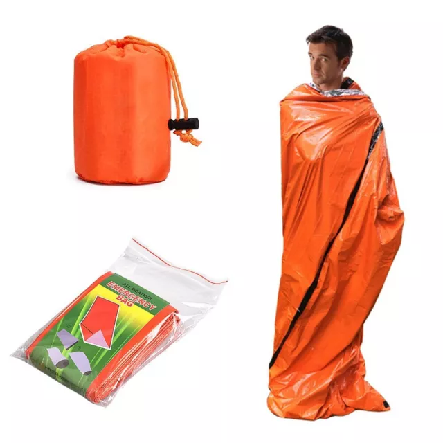 Camping Survival Bivvy Sack Enhanced Windproof and Warmth Thermal Sleeping Bag