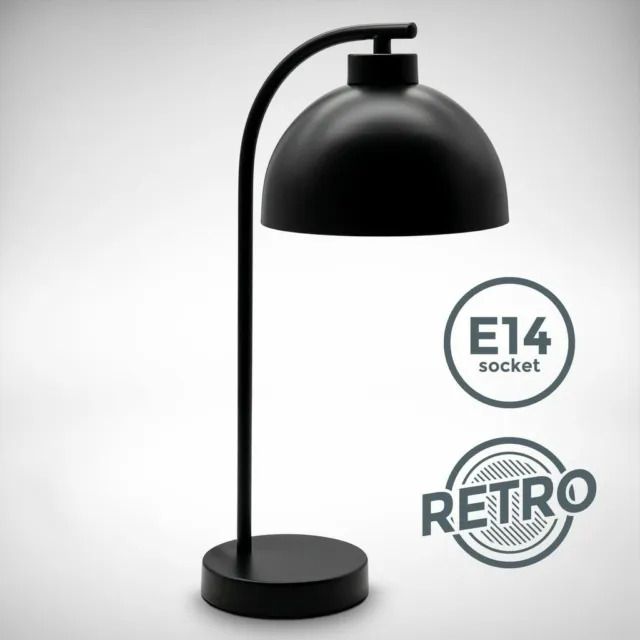 LAMPE DE TABLE courbée E14 lampe de chevet design Interrupteur à câble Noir  mat EUR 37,99 - PicClick FR
