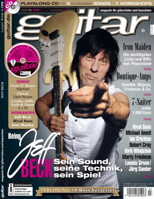 Guitar 07 2014 mit Gitarre Playalongs und Interview und Workshop Jeff Beck