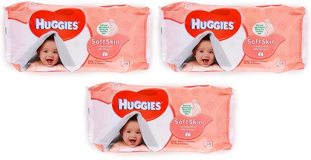 Soft Skin Baby Wipes, with Vitamin E, 56 Count (Pack of 3) Total 168 Wipes