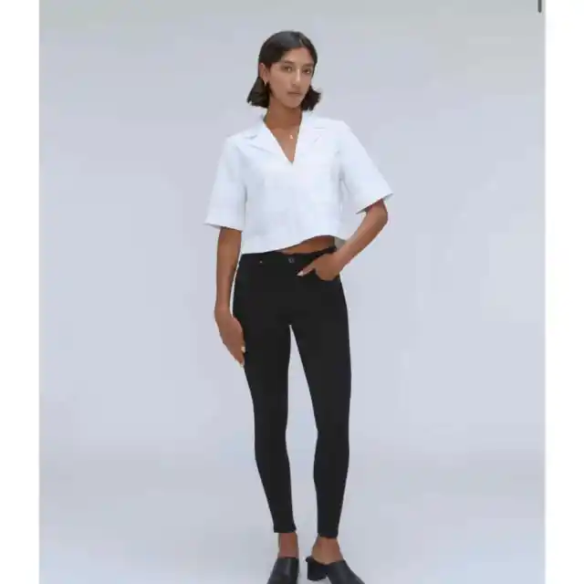 NWT Everlane The Mid-Rise Skinny Stretch Jean In Black Size 29