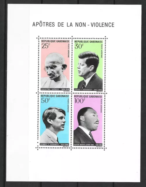 GABON. Año: 1968. Tema: APOSTOLES DE LA NO VIOLENCIA.