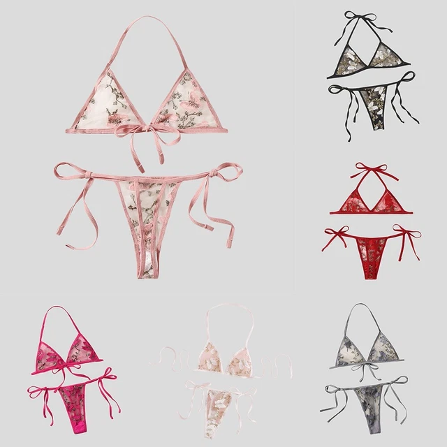 Ensemble de soutien-gorge vêtements femmes broderie G-string dentelle taille ba