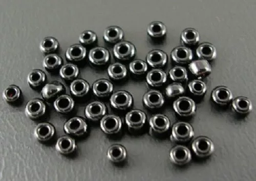 LOT de 30g PERLES rocaille VERRE NOIRES OPAQUE 2mm 12/0 création bijoux