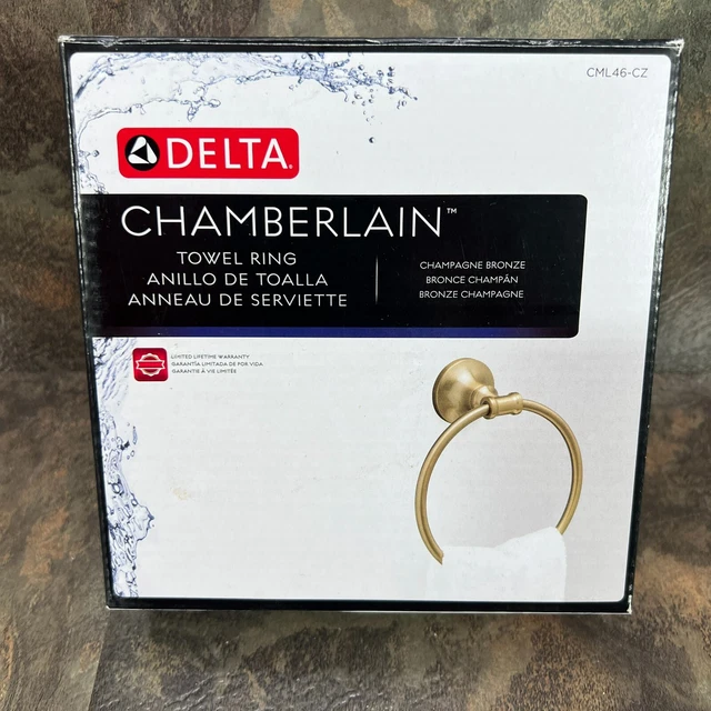 Anillo de toalla de montaje en pared Delta Chamberlain en bronce champán CML46-CZ