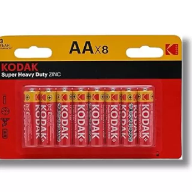 Kodak AA LR6 1.5V Batteries Extra Heavy Duty Zinc New & Genuine pack of 8