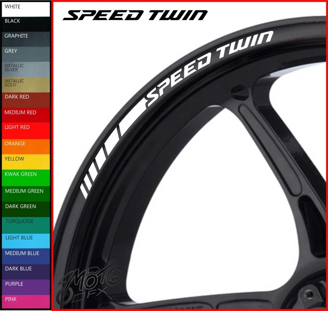 X TRIUMPH SPEED TWIN Wheel Rim Decals Stickers 20 Colours