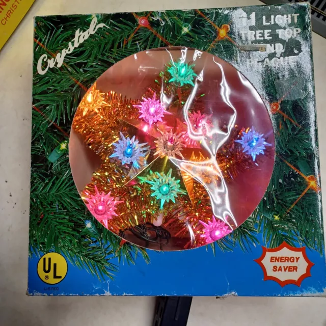 Vintage Christmas Tree Topper 11 Blinking Lights