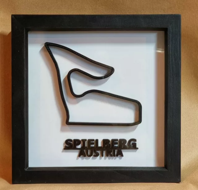 Austria F1 Track - Box Framed - 8x8 inch Frame - 3D Print - F1 Red Bull Ring