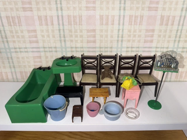 Lundby of Sweden - Table Basse Blanche Carrelée Maison de Poupées