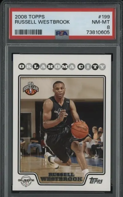 2008-09 RC Topps ROOKIE CARD #189 Russell Westbrook Oklahoma City PSA 8 NM-MT