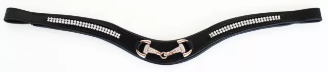 English Horse Dressage Bridle Padded Leather Browband 803432