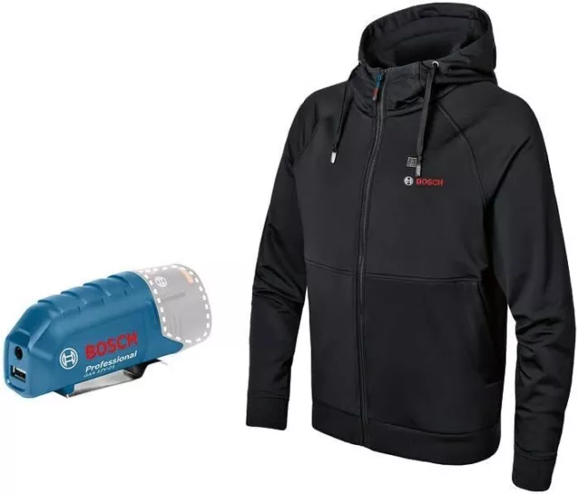 Bosch Professional Beheizbare Sweatjacke GHH 12+18V XA (inkl. USB-Ladeadapter GA