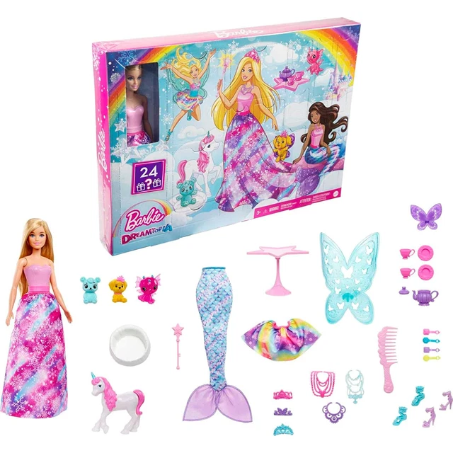 Barbie Dreamtopia Advent Calendar with Doll & 24 Fairytale Fashions Surprises