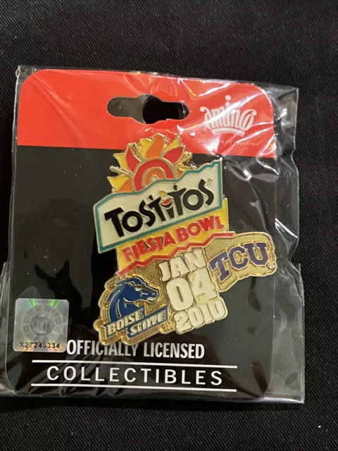 2010 Tostitos Fiesta Bowl Pin New Bagged Boise State Broncos vs TCU Horned Frogs