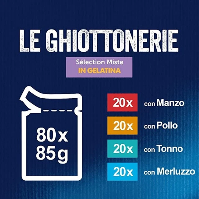 Purina Felix Le Ghiottonerie Cibo Umido per Gatti con Manzo, Pollo, Merluzzo e T 3